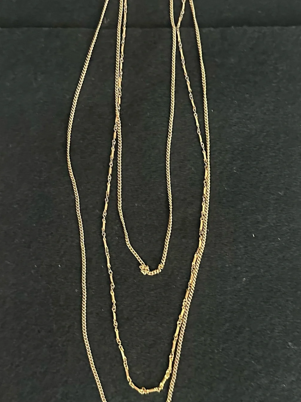 Vintage Monet Gold Tone Layered Multi-Chain Necklace